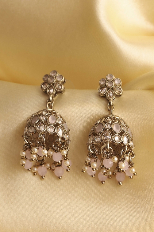 Light Pink Alloy Jhumka